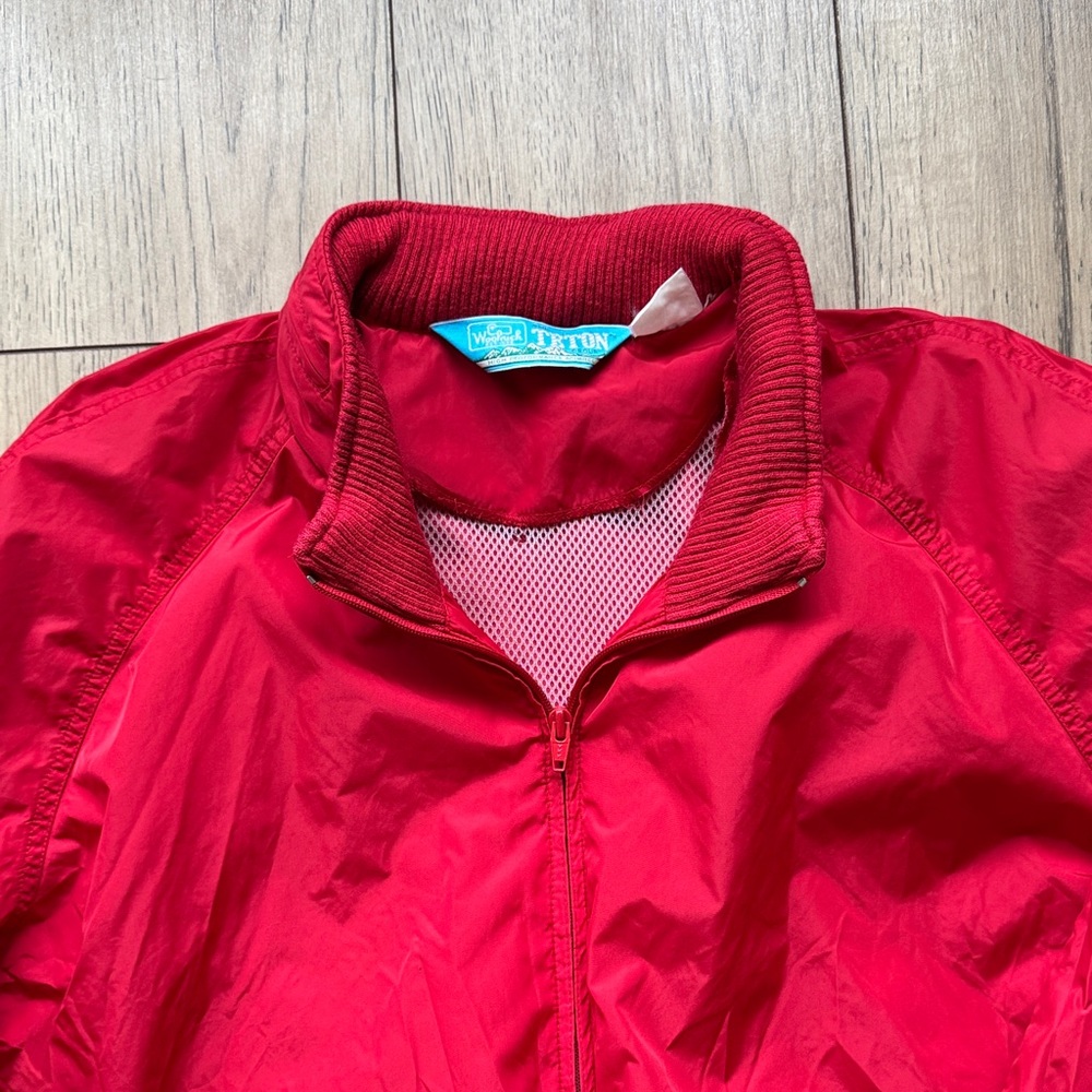 Vintage Woolrich Teton Jacket 80s 90s Red XL Full Zip Outdoors Windbreaker